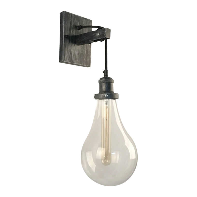 Frendorf | Exposed Bulb Weinclub Wandleuchte Vintage Klarglas Einzelne Birne Schwarze Wandmontierte Lampe
