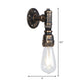 Frendorf | 1 Glühbirne Wand Sconce Beleuchtung mit Wasserrohr Metall Schirm Rustikal Industrie Wohnzimmer Wandlampe in Bronze
