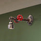 Frendorf | 1 Glühbirne Wandlampe Industrie Wasserrohr Schmiedeeisen Wandmontierte Lampe mit Ventil Design in Bronze Finish