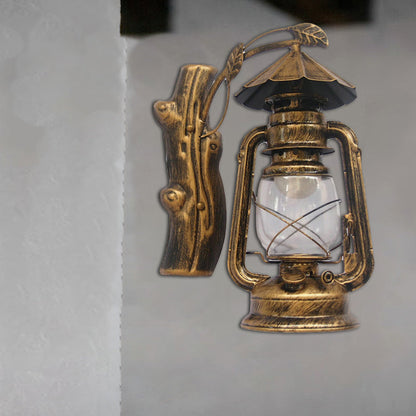 Frendorf | Schwarz/Bronze/Kupfer Kerosene Wandbeleuchtung Küstliches Klarglas 1 Licht Außen Wandleuchten Leuchte