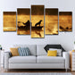 Fischer und sein Hund Leinwanddruck Braun Modern Stil Wandkunst Dekor für das Wohnzimmer