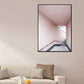 Frendorf | Rosa Treppen Eingang Leinwanddruck Architektur Nordic Stil Texturiertes Wandkunst