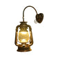 Frendorf | Coastal Lantern Wandverlichting Fixture 1 Gloeilamp Helder Glas Wandlamp in Zwart/Bronze/Koper voor Gang