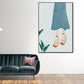 Frendorf | Gelbes Nordisches Stil Leinwand Kunst Frau mit weitem Hut Wanddekoration für Mädchen Schlafzimmer