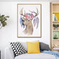 Elch mit Blumen Geweih Kunstdruck Trendige Leinwand Wanddekoration in Braun für das Wohnheimzimmer