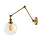 Frendorf | Messing Ein Licht Wandlampe Vintage Klarglas Sphärische Beleuchtungseinrichtung für Schlafzimmer