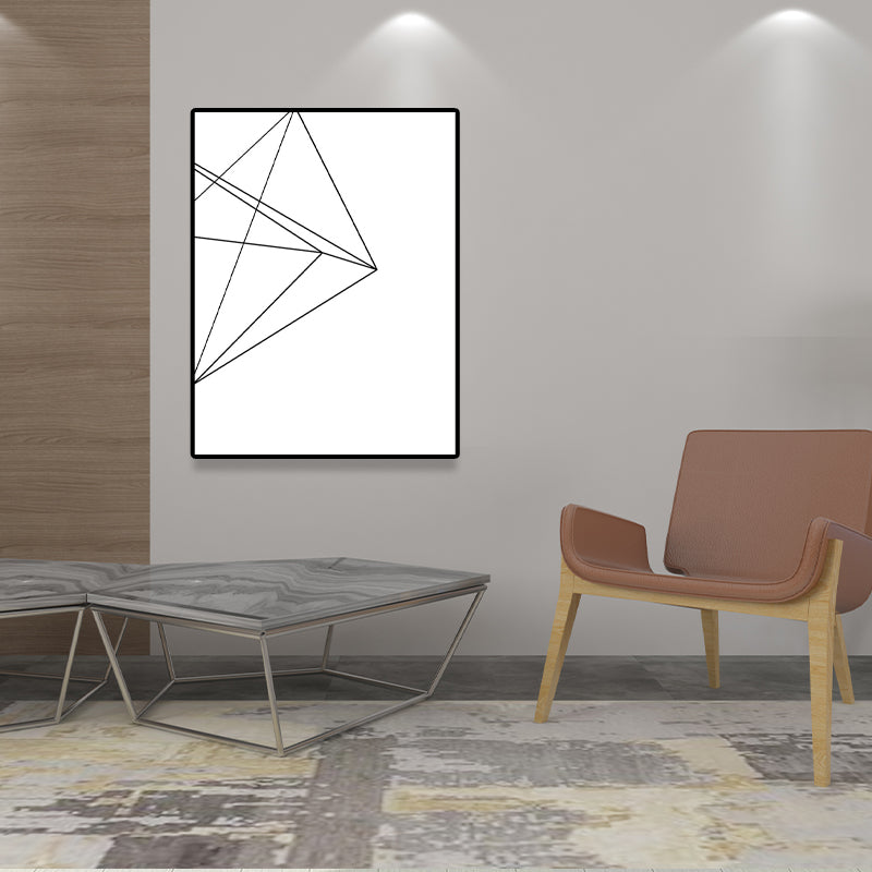 Frendorf | Weiße verschiedene geometrische Muster Kunst Texturiertes Gemälde für Schlafzimmer, mehrere Größen verfügbar