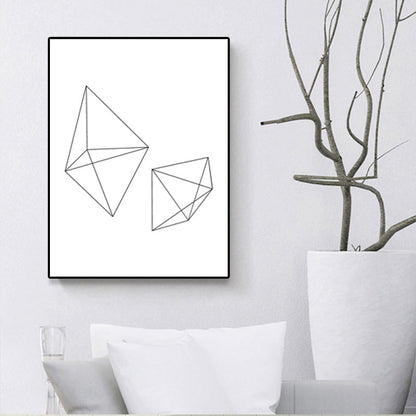 Frendorf | Weiße verschiedene geometrische Muster Kunst Texturiertes Gemälde für Schlafzimmer, mehrere Größen verfügbar