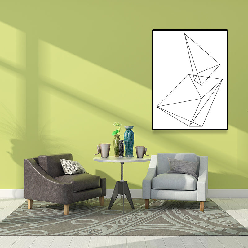 Frendorf | Weiße verschiedene geometrische Muster Kunst Texturiertes Gemälde für Schlafzimmer, mehrere Größen verfügbar