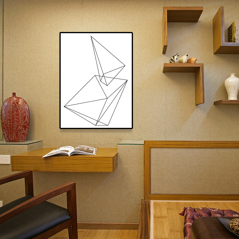 Frendorf | Weiße verschiedene geometrische Muster Kunst Texturiertes Gemälde für Schlafzimmer, mehrere Größen verfügbar