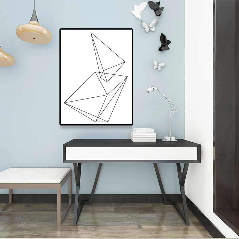 Frendorf | Weiße verschiedene geometrische Muster Kunst Texturiertes Gemälde für Schlafzimmer, mehrere Größen verfügbar