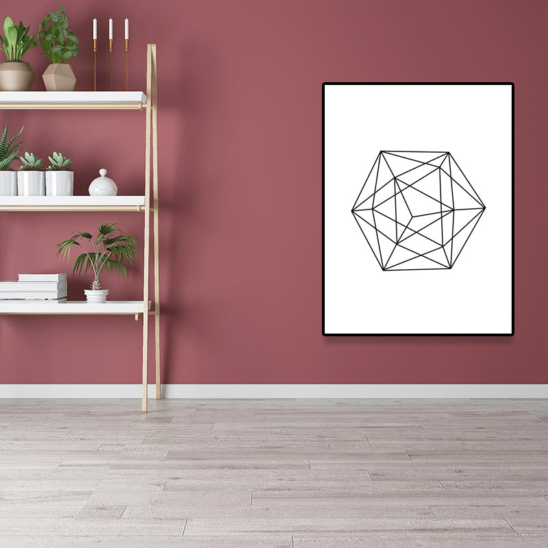 Frendorf | Weiße verschiedene geometrische Muster Kunst Texturiertes Gemälde für Schlafzimmer, mehrere Größen verfügbar