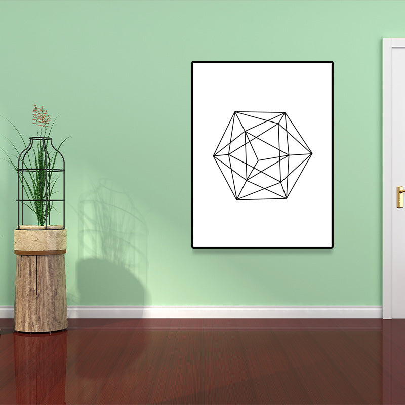 Frendorf | Weiße verschiedene geometrische Muster Kunst Texturiertes Gemälde für Schlafzimmer, mehrere Größen verfügbar