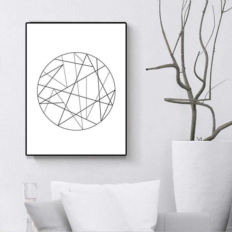 Frendorf | Weiße verschiedene geometrische Muster Kunst Texturiertes Gemälde für Schlafzimmer, mehrere Größen verfügbar