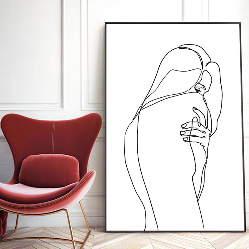 Frendorf | Nordic Style Charakter Muster Malerei Weiße Menschliche Kohlezeichnungen Wandkunst Druck