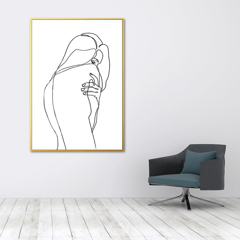 Frendorf | Nordic Style Charakter Muster Malerei Weiße Menschliche Kohlezeichnungen Wandkunst Druck