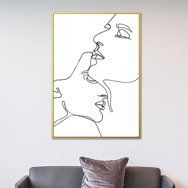 Frendorf | Nordic Style Charakter Muster Malerei Weiße Menschliche Kohlezeichnungen Wandkunst Druck