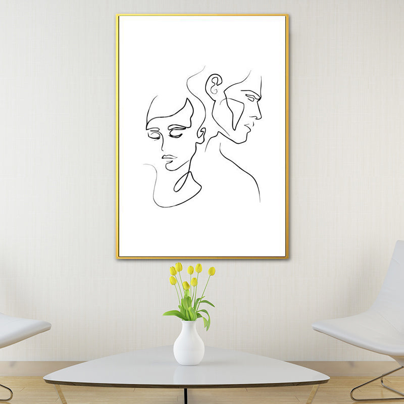 Frendorf | Nordic Style Charakter Muster Malerei Weiße Menschliche Kohlezeichnungen Wandkunst Druck