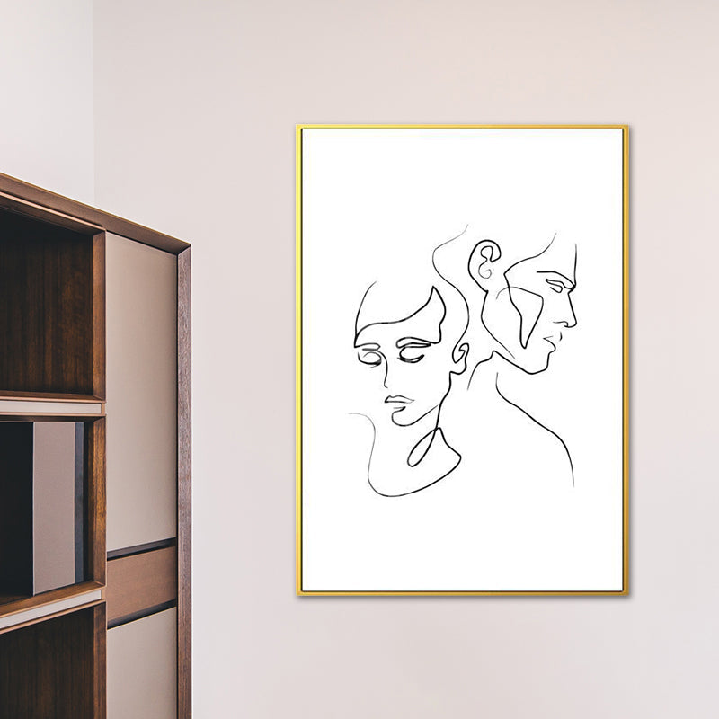 Frendorf | Nordic Style Charakter Muster Malerei Weiße Menschliche Kohlezeichnungen Wandkunst Druck