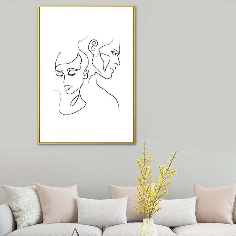 Frendorf | Nordic Style Charakter Muster Malerei Weiße Menschliche Kohlezeichnungen Wandkunst Druck