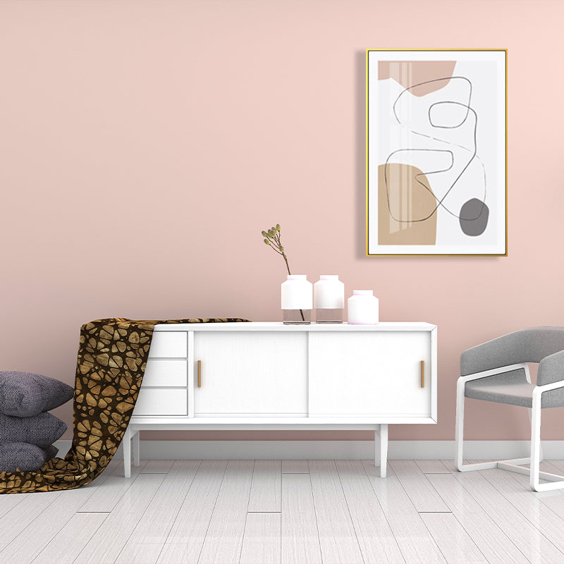 Frendorf | Braun abstraktes Muster Leinwand Bleistift Skandinavische Textur Wandkunst für das Gästezimmer