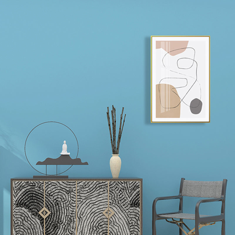 Frendorf | Braun abstraktes Muster Leinwand Bleistift Skandinavische Textur Wandkunst für das Gästezimmer