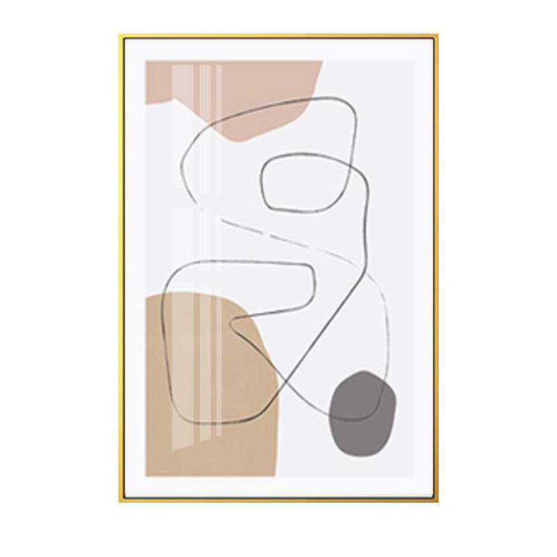 Frendorf | Braun abstraktes Muster Leinwand Bleistift Skandinavische Textur Wandkunst für das Gästezimmer