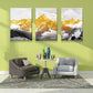 Frendorf | Gold Mountain Landschaft Leinwanddruck Mehrteilig Glam Wohnzimmer Wandkunst