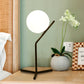 Weißes Glas-Globus-Schirm Studienlampe Modernismus 1 Licht Schlafzimmer Schreibtischbeleuchtung