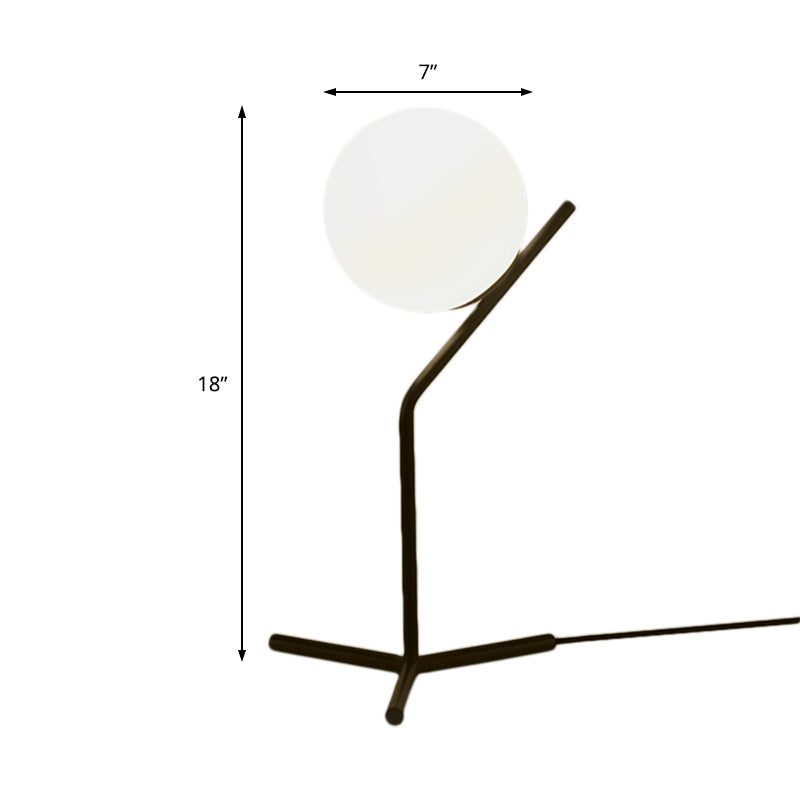 Weißes Glas-Globus-Schirm Studienlampe Modernismus 1 Licht Schlafzimmer Schreibtischbeleuchtung