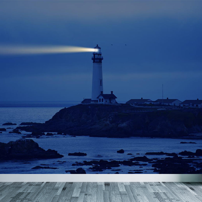 Frendorf | Blaues Beacon-Szene Wandbildtapete für Dekoration Küstenwohnzimmer Wandverkleidung