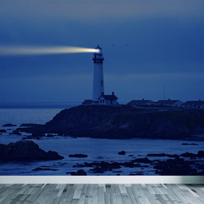 Frendorf | Blaues Beacon-Szene Wandbildtapete für Dekoration Küstenwohnzimmer Wandverkleidung