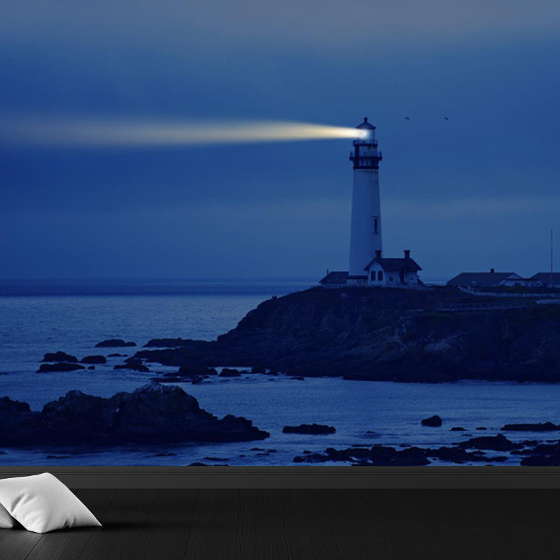 Frendorf | Blaues Beacon-Szene Wandbildtapete für Dekoration Küstenwohnzimmer Wandverkleidung