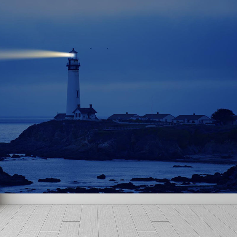 Frendorf | Blaues Beacon-Szene Wandbildtapete für Dekoration Küstenwohnzimmer Wandverkleidung