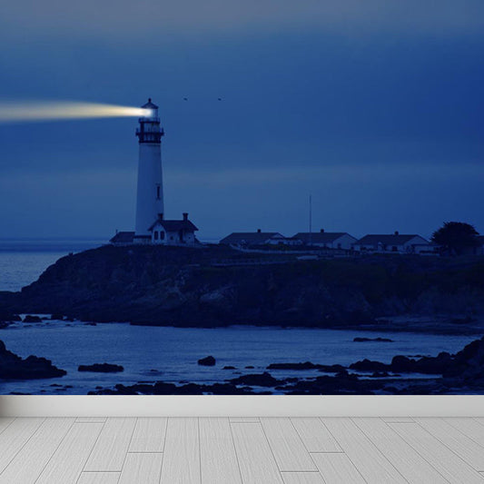 Frendorf | Blaues Beacon-Szene Wandbildtapete für Dekoration Küstenwohnzimmer Wandverkleidung