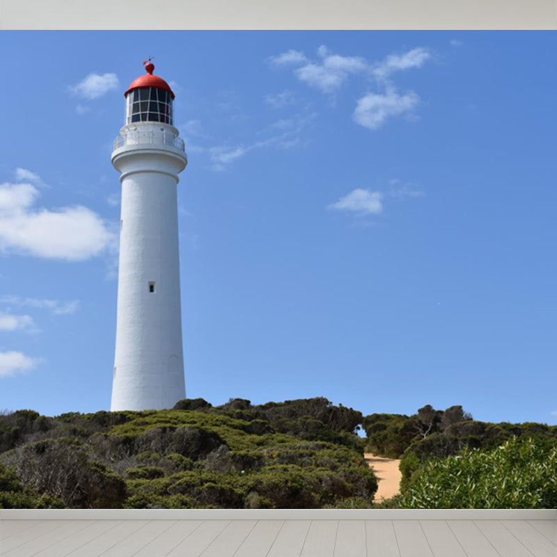 Frendorf | Blaues Beacon-Szene Wandbildtapete für Dekoration Küstenwohnzimmer Wandverkleidung