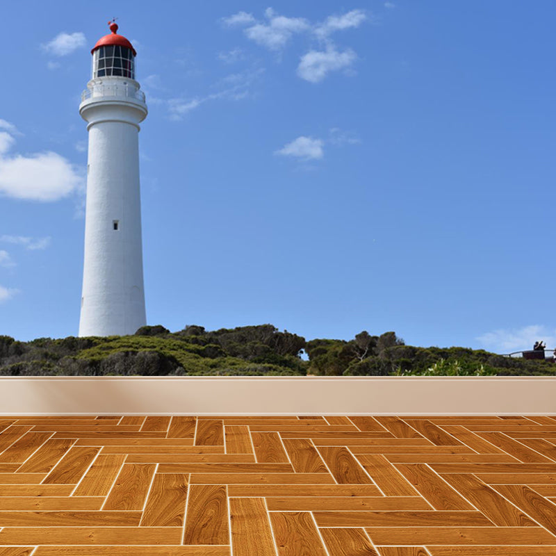 Frendorf | Blaues Beacon-Szene Wandbildtapete für Dekoration Küstenwohnzimmer Wandverkleidung