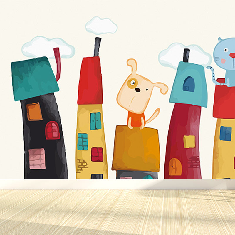 Illustrationsstil Charakter Wandtapete Riesenwandbehang für das Kinderzimmer, maßgeschneidert