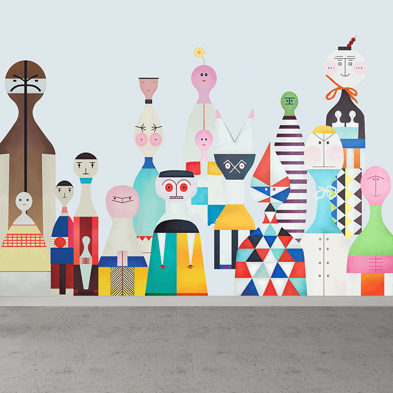Illustrationsstil Charakter Wandtapete Riesenwandbehang für das Kinderzimmer, maßgeschneidert