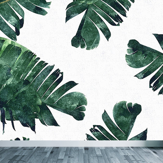 Helle Farben Vielfältige Blätter Wandmural Feuchtigkeitsresistent Tropisches Wohnzimmer Wandverkleidung
