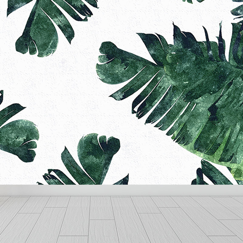 Helle Farben Vielfältige Blätter Wandmural Feuchtigkeitsresistent Tropisches Wohnzimmer Wandverkleidung