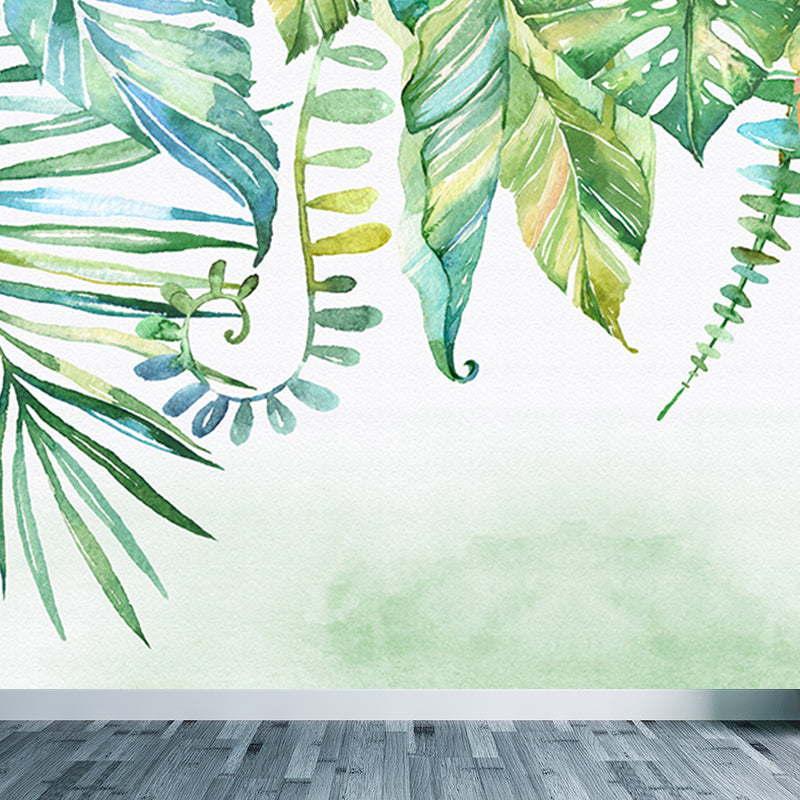 Helle Farben Vielfältige Blätter Wandmural Feuchtigkeitsresistent Tropisches Wohnzimmer Wandverkleidung