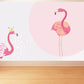 Größere Flamingo Wandmalerei Zeitgenössischer Vlies-Wandbelag in Pastellfarbe