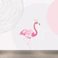 Größere Flamingo Wandmalerei Zeitgenössischer Vlies-Wandbelag in Pastellfarbe