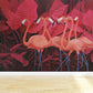 Größere Flamingo Wandmalerei Zeitgenössischer Vlies-Wandbelag in Pastellfarbe