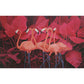 Größere Flamingo Wandmalerei Zeitgenössischer Vlies-Wandbelag in Pastellfarbe
