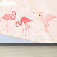 Größere Flamingo Wandmalerei Zeitgenössischer Vlies-Wandbelag in Pastellfarbe