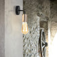 Frendorf | Messing/Koper Open Glühbirne Wandlamp met Gebogen Arm Industriële Stijl Metaal 1 Licht Nachtkastje Wandverlichting