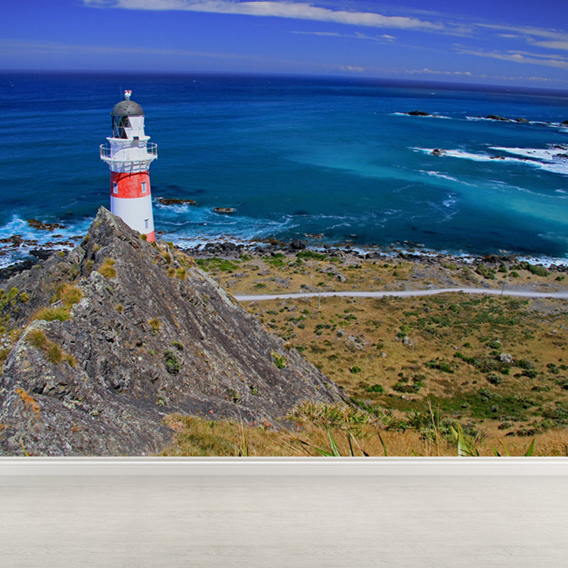 Extra Large Lighthouse Wandgemälde Blau Vliesstoff Wandverkleidung für das Schlafzimmer, Maßanfertigung