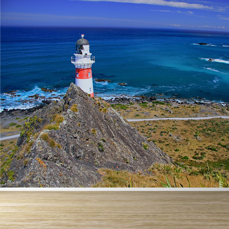 Extra Large Lighthouse Wandgemälde Blau Vliesstoff Wandverkleidung für das Schlafzimmer, Maßanfertigung